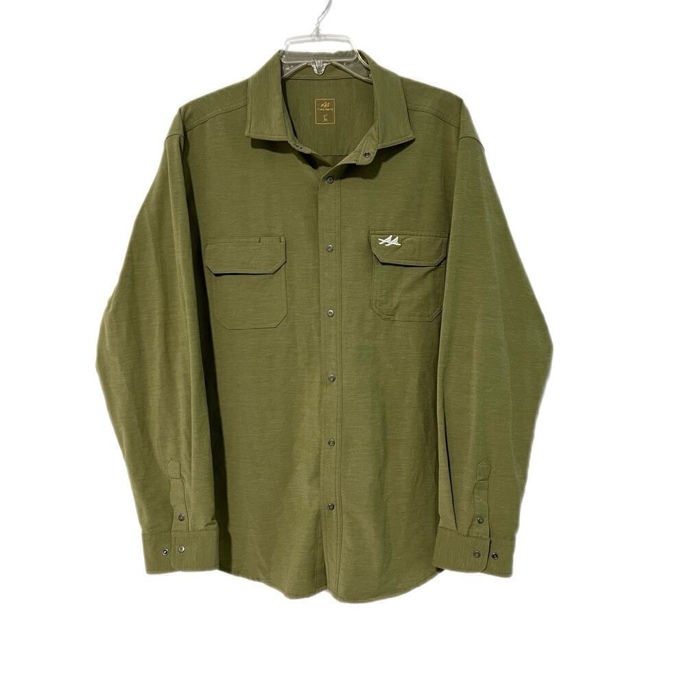 Two Dove Ultimate Outdoor Shirt Men Large Long Sleeve Green Hiking Vented